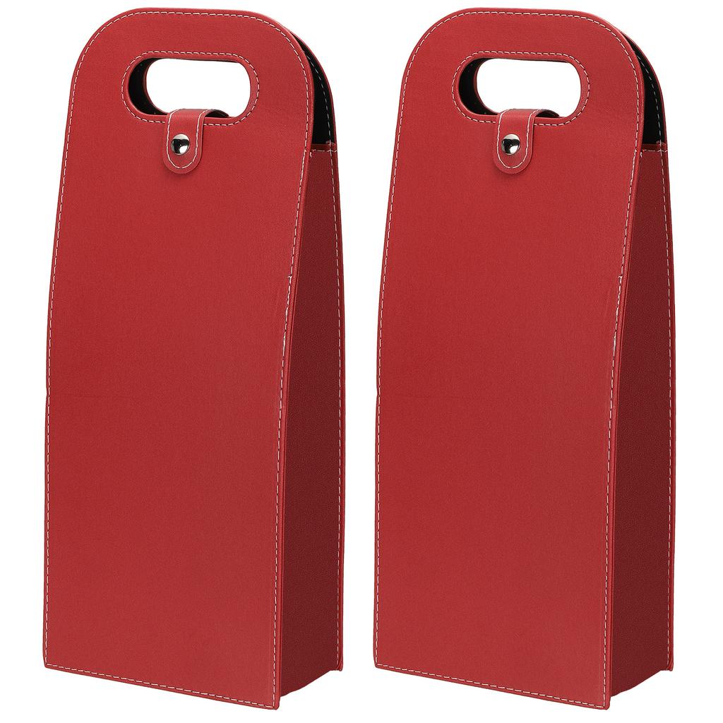 1/2pcs Wine Gift Bag Reusable Leather Wine Tote Carrier Double Layer Champagne Beer Gift Bags Carrier for Birthday Bridal Shower