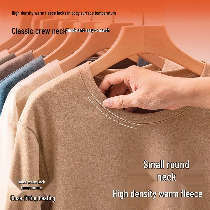 JEEP SPIRIT Men's Winter Fleece-Lined Thermal Long-Sleeve T-Shirt