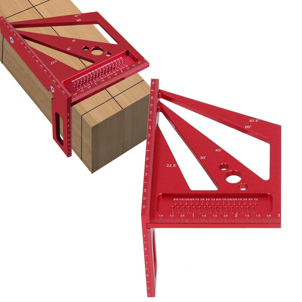 Woodworking Ruler Multifunctional Angle Msuring Ruler Aluminum Alloy   Tool for Scribing and Marking