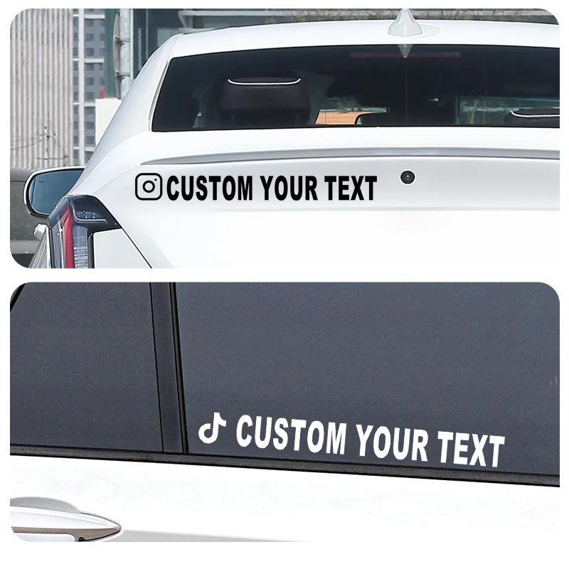 Custom Social Media Logo & Name Sticker – Personalized Vinyl Car Window Decal for Facebook IG TikTok YouTube,Durable Waterproof
