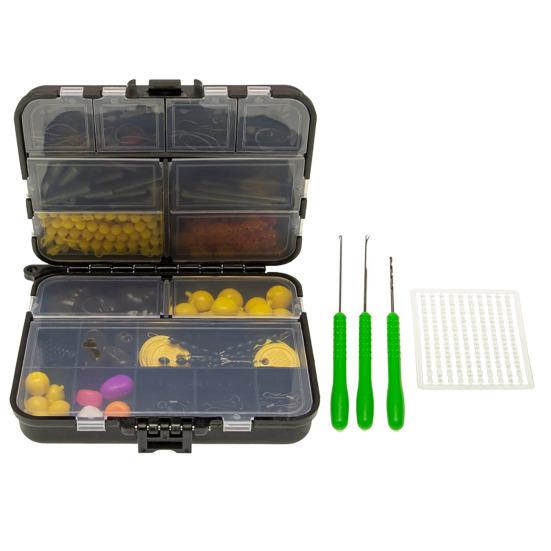 143/145Pcs Carp Fishing Accessories Set with Double-Sided Box Fishing Hook Lure Sleeve Float Swivel Needle Men Carp Fishing Gear