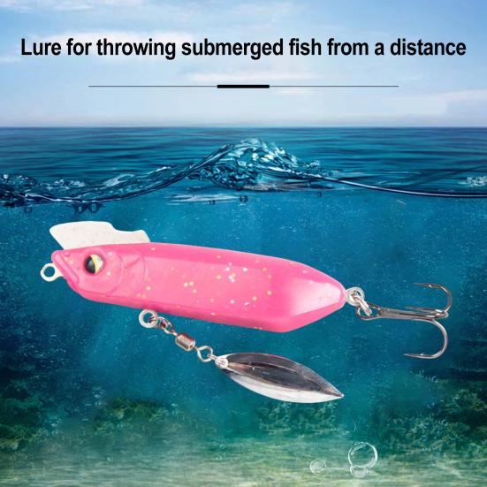 7.5CM/20G Sinking VIB Hard Lure with Spinner Blade Hook Long Casting Sequin Fishing Bait Saltwater Freshwater Bass Pike Fishing