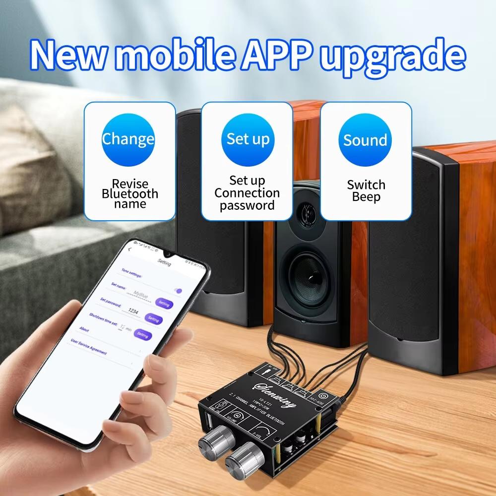 YS-LT21 Bluetooth Digital Amplifier Board Module 2.1 Stereo Dual Channel 15W+15W+30W With High And Low Tone Support APP