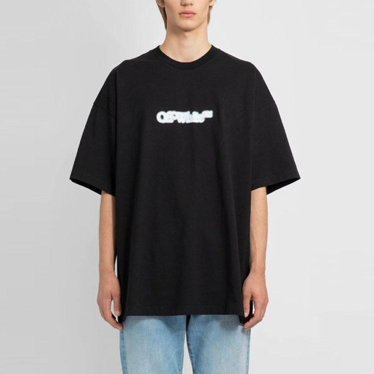 OFF-WHITE Blurred Logo-print Cotton T-shirt OMAA161F23JER0021001
