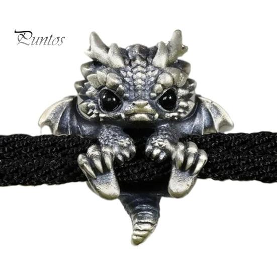 

Браслет с драконом, витая веревка, ретро-китайский стиль, полированный сплав, легкий хип-хоп аксессуар на запястье, браслет унисекс, ювелирные изделия чёрный