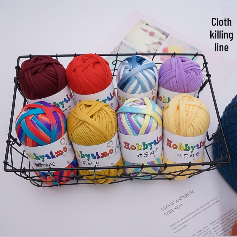 Cloth Strip Yarn DIY Crochet Kit: Handmade Bag, Knitting Material for Cushions, Carpets, and Dolls