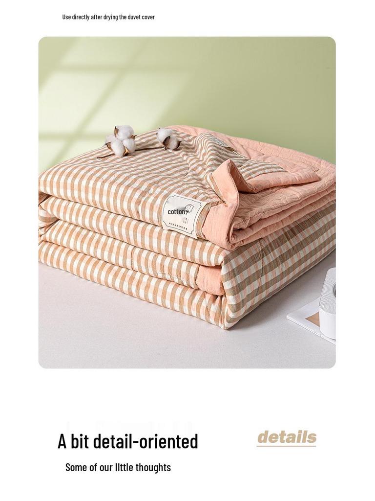 MUJI-Style Xinjiang Cotton Summer Cooling Quilt - Machine Washable & Lightweight
