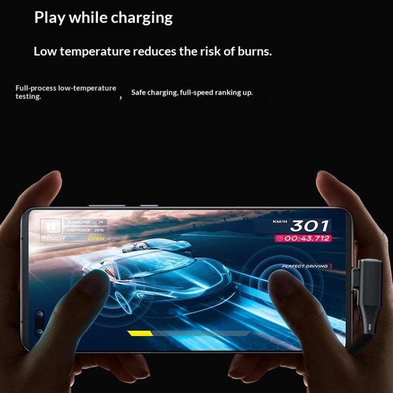 120W Super Fast Charging Cord Type C To Type C 90 Degree Elbow Cable 0.25/1/1.5/2M Length Usb C Quick Charge Phone Cables