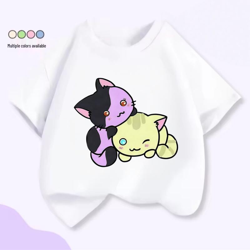 Aphmau Cartoon Baumwoll-T-Shirt - Sommerkollektion 2026 für Kinder: Europäische & Amerikanische Seltsame Geschichten Design