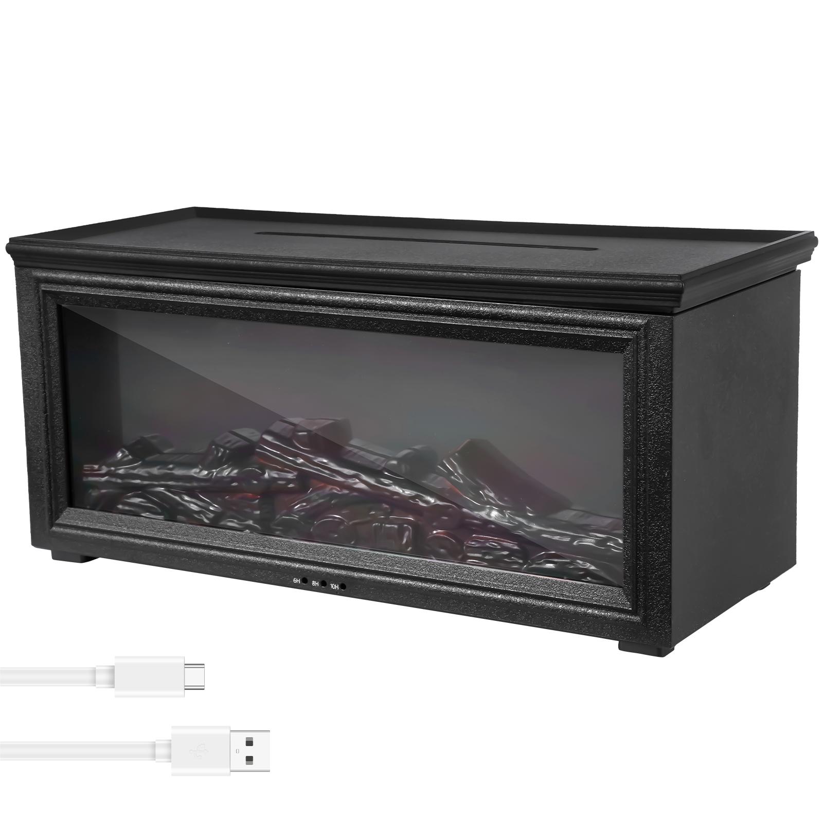 

Air Humidifier Flame Style Essential Oils Humidifiers With 7 LED Color USB Automatic Fragrance Diffuser for Home Room Office чорний