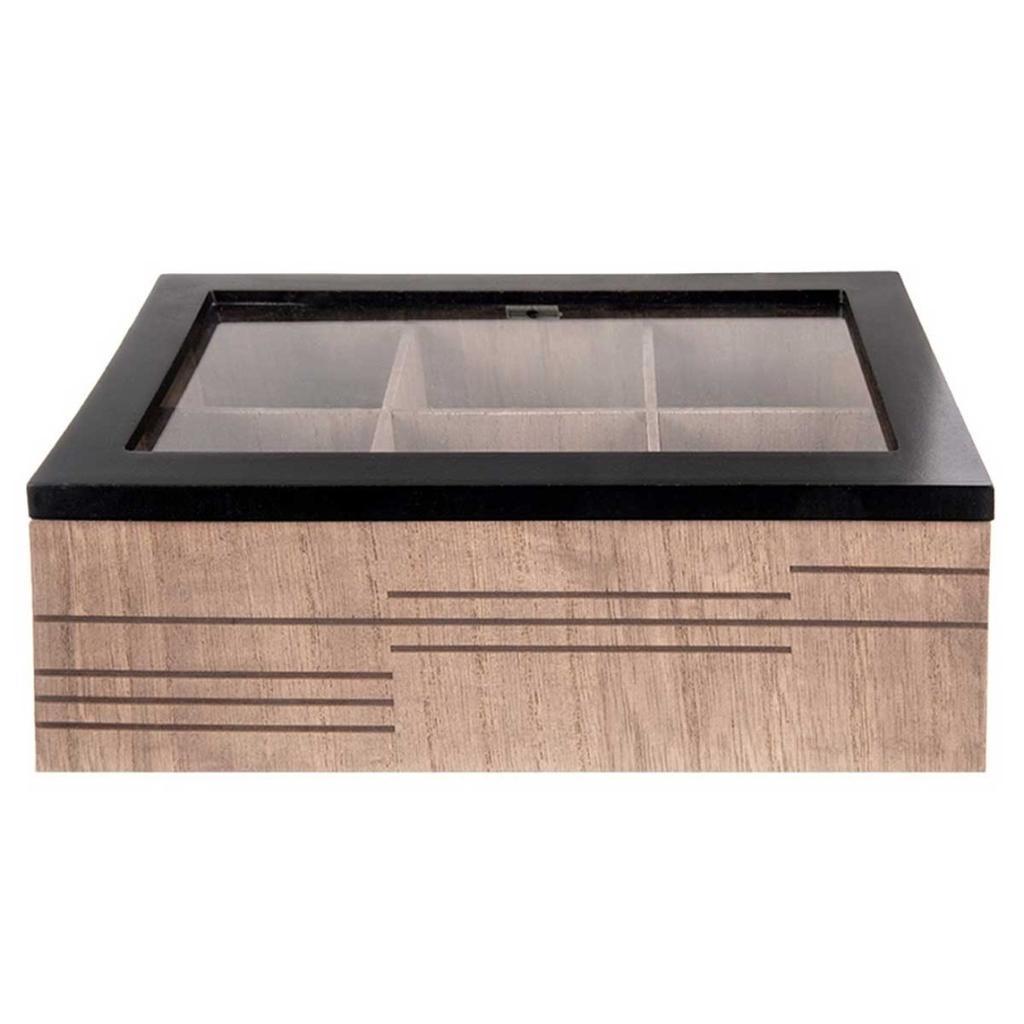 WOODEN TEA BOX CONTAINER FOR TEA BAGS 154072