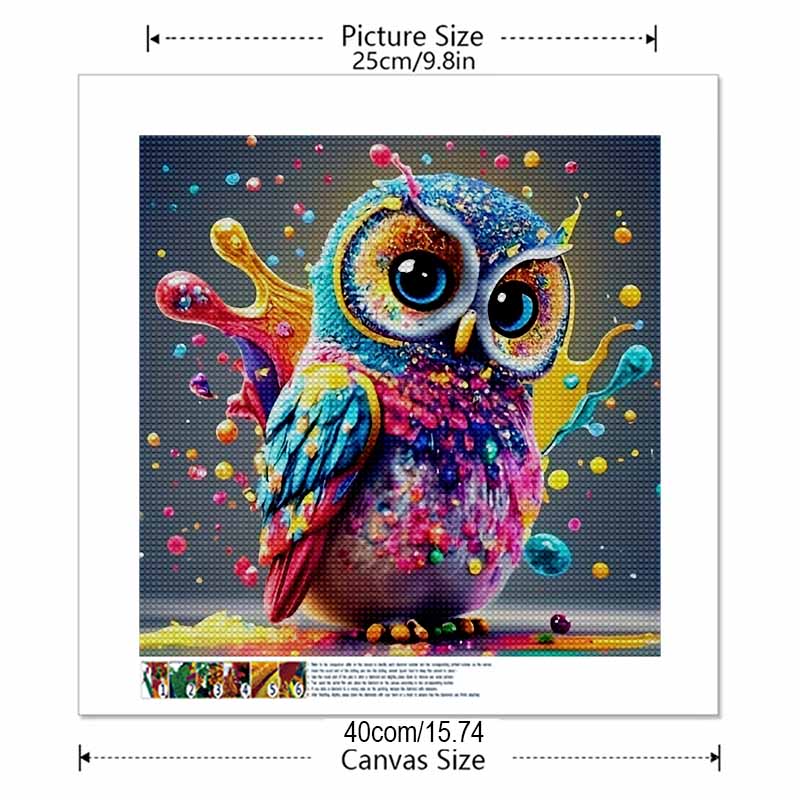 New Arrival 5D DIY Full Circle Diamond Painting "Colorful Owl" Embroidery Cross Stitch Home Decor Gift