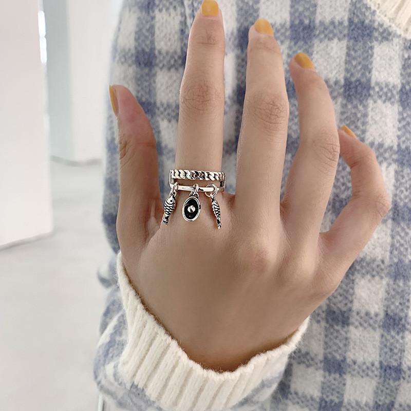 Distressed Style Vintage Money Bag Design Double Layer Open Ring For Fashion Enthusiasts