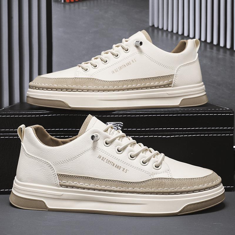 

Весна и Осень новая уличная спортивная обувь молодежная низкая посадка облегающая мужская обувь модная круглая голова плоская подошва повседневная одинарная обувь 44 бежевый