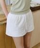 ANDNEEDS [Scrunchie Set] Libet Punching Short Pants (White)