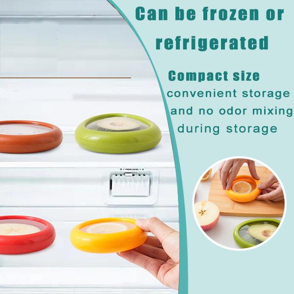 4Pcs/Set Silicone Fruit Storage Box Containers, Silicone Fruit Storage for Fridge, Reusable Fruit Vegetable Containers for Fridge Keep Fresh