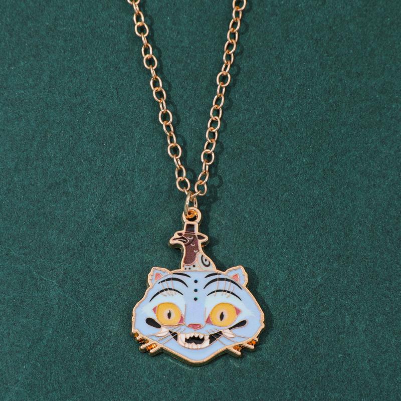 Kpop Demon Hunters Saja Boys Anime Necklace Cartoon Metal Pendant Creative Fashion Cosplay Jewelry Accessory Gift For Fans