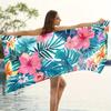 Pink Flower Tropical Plant Beach Towel, Quick Drying Soft Super Absorbent for Seaside