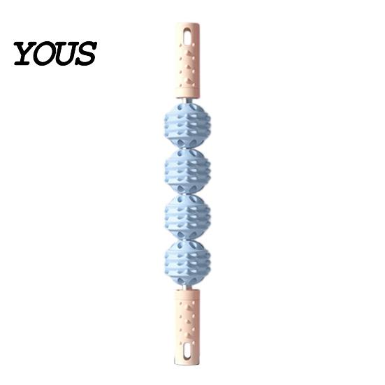 Back Massage Stick Foam Roller 4-Ball Stick, Deep Tissue Muscle Sore Pain Relief Arm Massager, Massager for Leg Belly