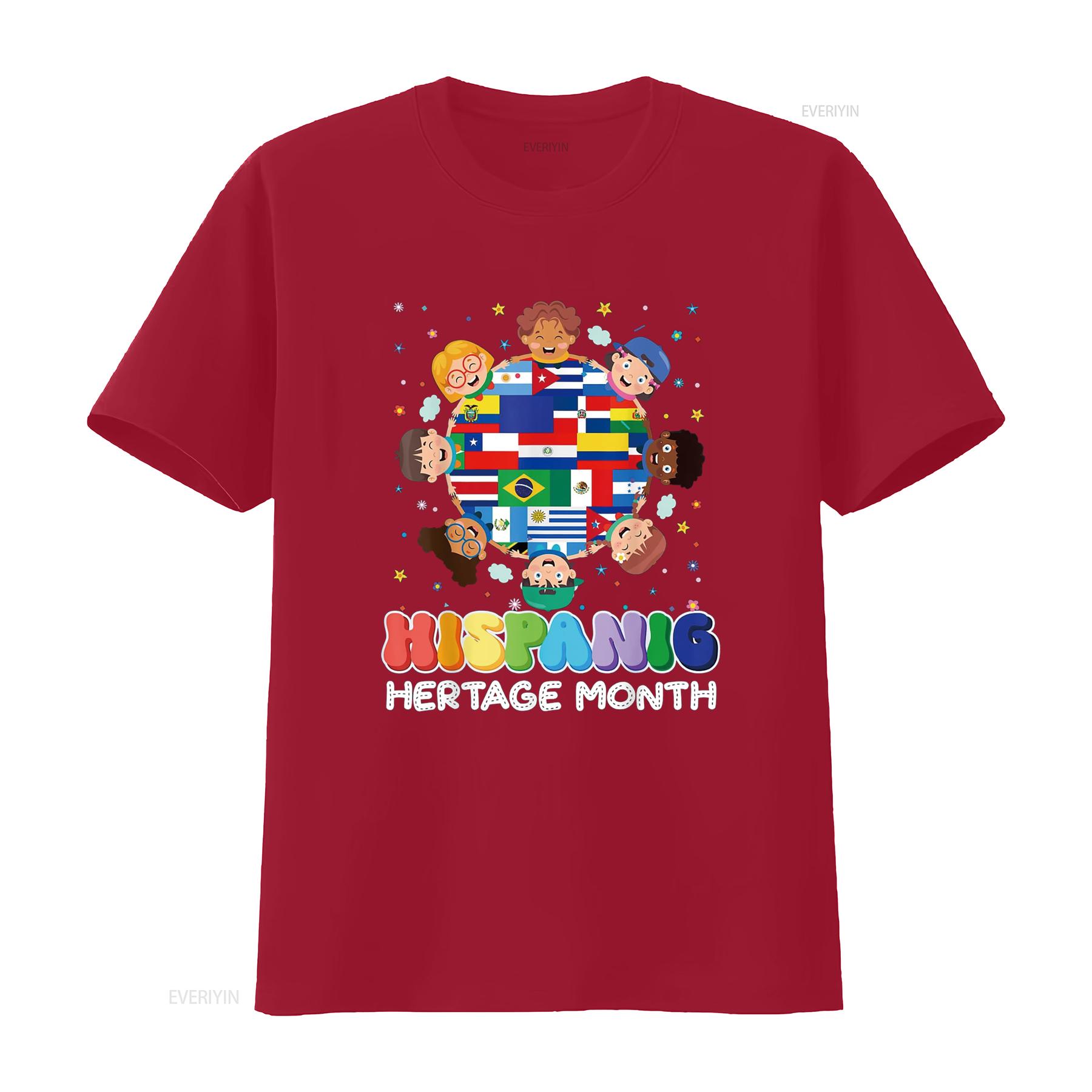 

Hispanic Heritage Month Latin American Flag Boys Girls T Shirt vintage Washed Breathable Stretched Casual Soft Slightly Stylish S