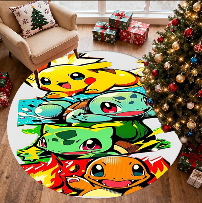 Pokemon Patroon Rond Kleed, Binnen/Buiten Mat, voor Picknick, Speelkamer, Slaapkamer, Kantoor, Woonkamer, Huisdecoratie Tapijt, Verjaardagscadeau