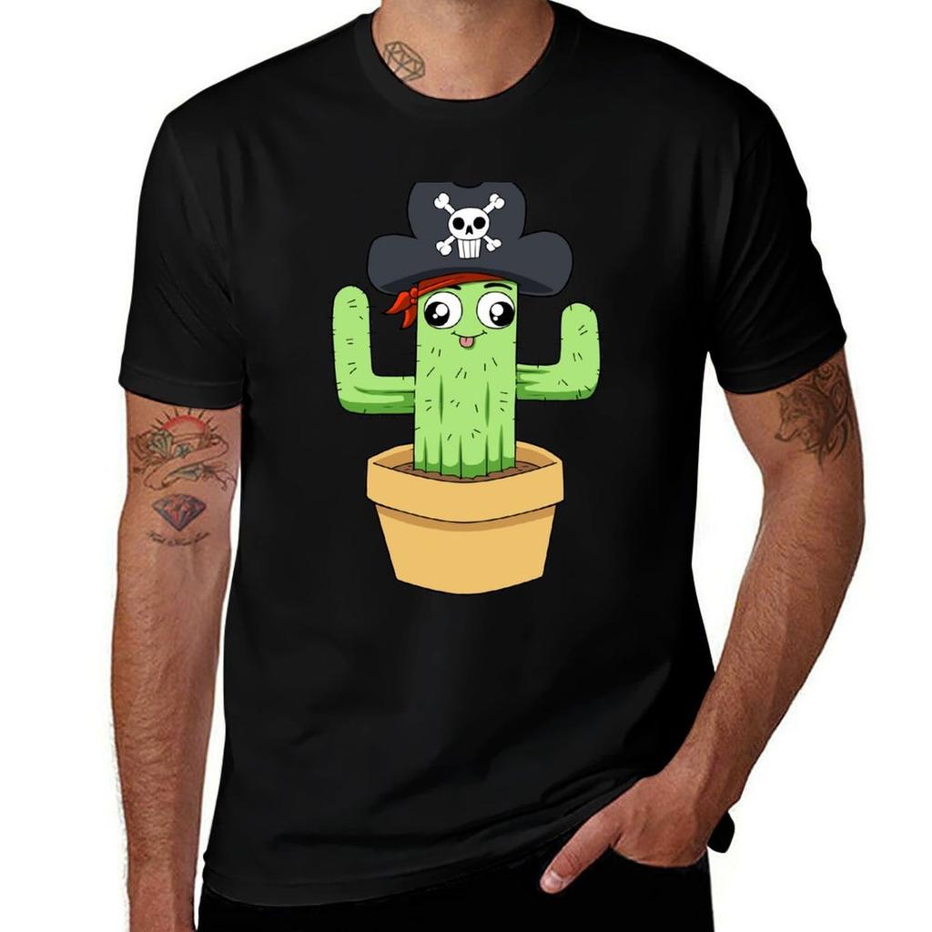 Captain Cactus T-Shirt Herren T-Shirts Baumwolle Herren T-Shirt Luxus Herren Grafik T-Shirt T-Shirt