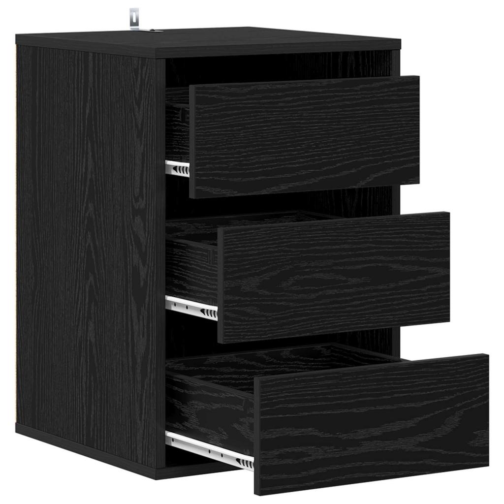 Drawer Cabinet Black Oak Effect 41 x 40 x 58 cm