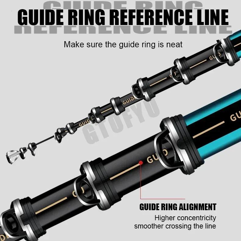 Nieuw 2,7m-7,2m Hengels Hoge 60T Koolstof Dubbeldoel Ultralicht Telescopisch Surfcasting Spinning Rotsvissen Hengel Kust Zee Vissen Zoetwater