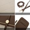 Bolsa de Couro Bovino de Duas Camadas Bolsa All-in-one para Celular Bolsa de Axila para Mulheres Bolsa Transversal de Ombro Único para Mulheres