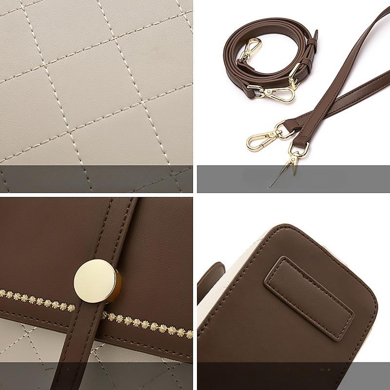 Bolsa de Couro Bovino de Duas Camadas Bolsa All-in-one para Celular Bolsa de Axila para Mulheres Bolsa Transversal de Ombro Único para Mulheres