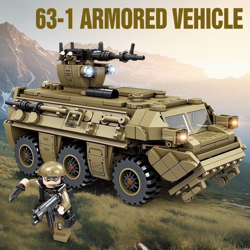 Modern Military Model Construction Toys Armored Vehicle Army Truck Car Building Blocks Birthday Christmas Gifts For Kids Childrens