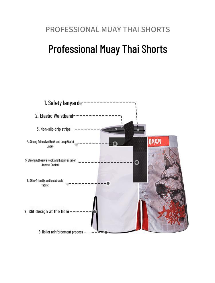 AN Nowe Uniseks Odporne na Rozdarcia Spodenki Treningowe MMA Jiu-Jitsu – Mikroelastyczne Spodnie do Walki