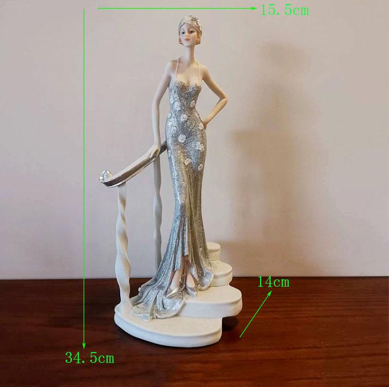 European Resin Statue Accessories Girl Beauty Character Home Livingroom Table Figurines Crafts Decoration Wedding Birthday Gifts