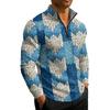 Men's Knit Quarter-Zip Stand Collar Pullover