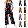 Women’s Loose Casual Sleeveless Jumpsuit Halloween Printed Jumpsuit Printed Jumpsuit