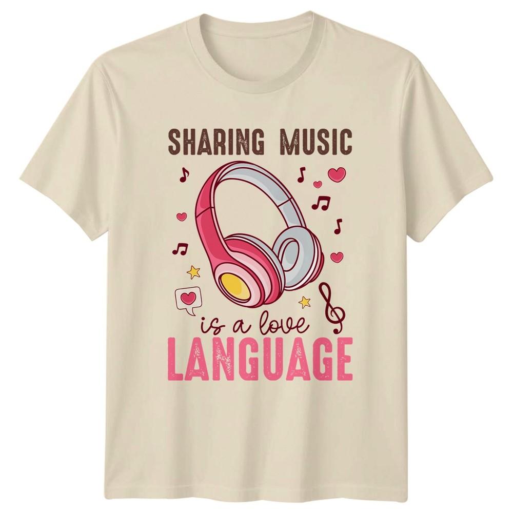 Sharing Music Is A Love TShirt Headphone Lover Music Valentines Day
