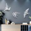 European White Three-dimensional Bird Wall Decoration Living Room Swallow Wall Hanging Abstract Animal Ornaments Home Decoration