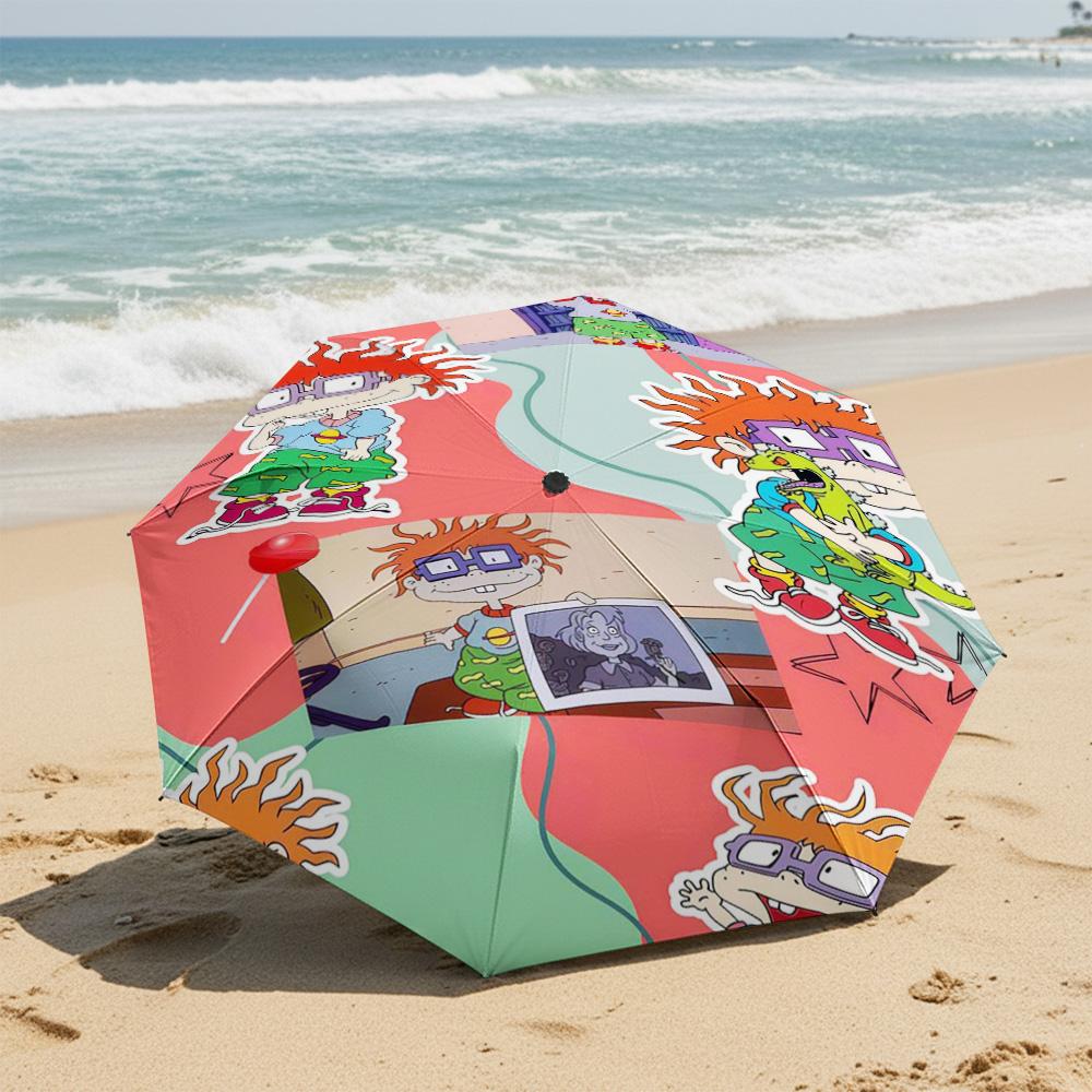 1 PC Automatic Folding Umbrella- Rugrats Pattern, Portable & Foldable Design with 8 Ribs, Christmas Birthday Gifts
