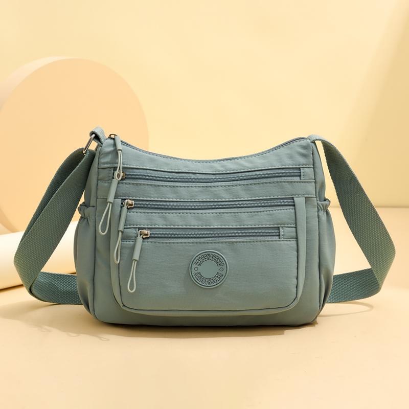 Damen Schultertasche mit großer Kapazität aus wasserabweisendem Nylon, Mehrfachfach-Pendler-Tasche, Umhängetasche