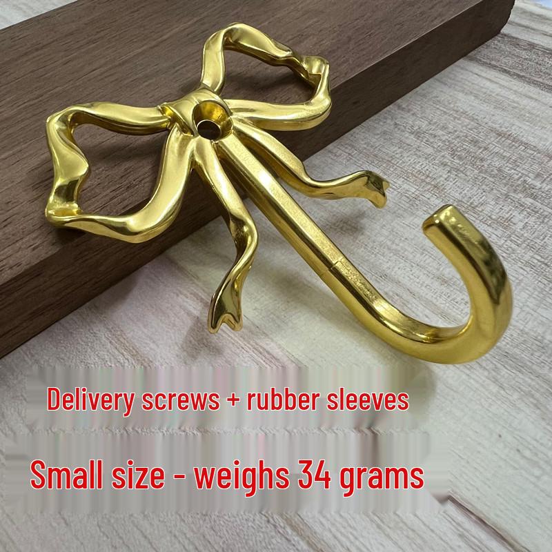 Customized Gold Bowknot Wall Hook for Coats, Hats, and Bags