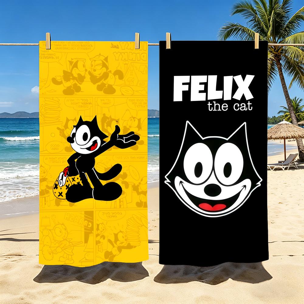 Cartoon Felix the Cat Towel Towel Soft Pool Gift For Travel Gym Shower Cool Camping Quick Dry Sports  Large Beach Towel