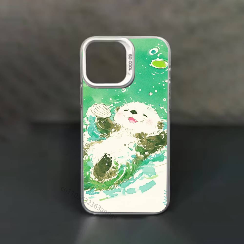 Sea Otters Animals Cute phone Case for iPhone 17 11 12 Pro Max Plus Mini Air SE 16e 14 15 16 13 Soft Shell