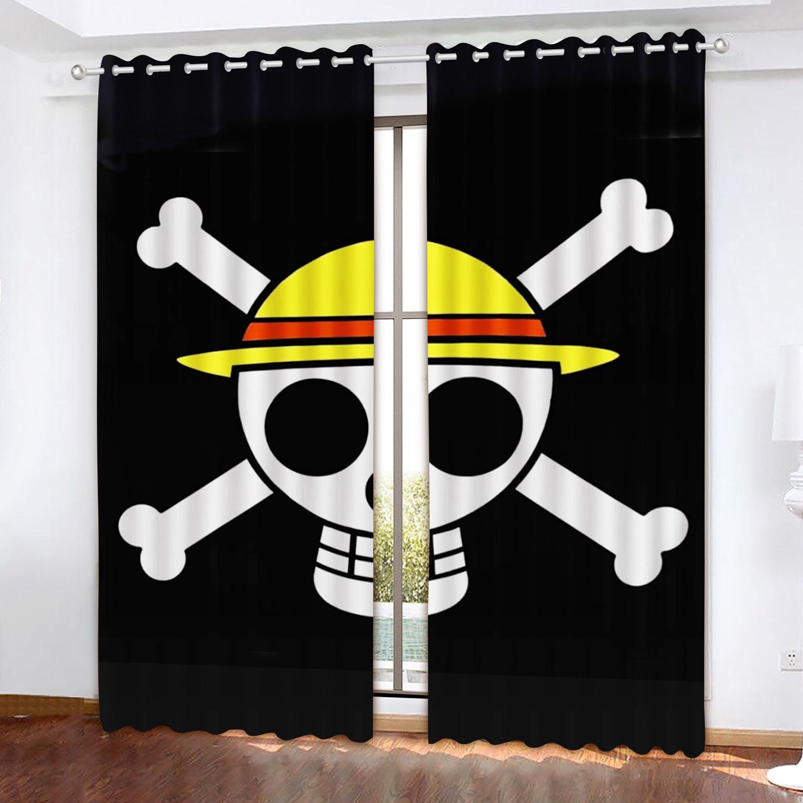 

Шторы-занавески Monkey D Luffy Blackout, цельные, полиэстер, анимированные, подходят для спальни, детей, взрослых, украшения комнаты, подарков 100x140cm&Grommet Top