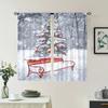2 stycken, julgran vintersnölandskap röd pall gardiner -30% mörkläggning - lämpliga för vardagsrum, sovrum, heminredning