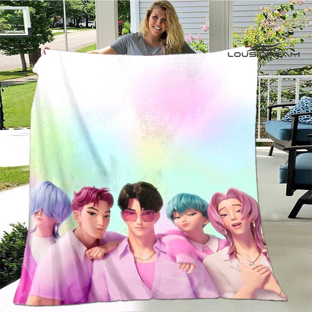 3D KPop Demon Hunters Cartoon blanket Warm blankets Soft and comfortable blanket Home Travel Blankets bed linings Birthday Gift