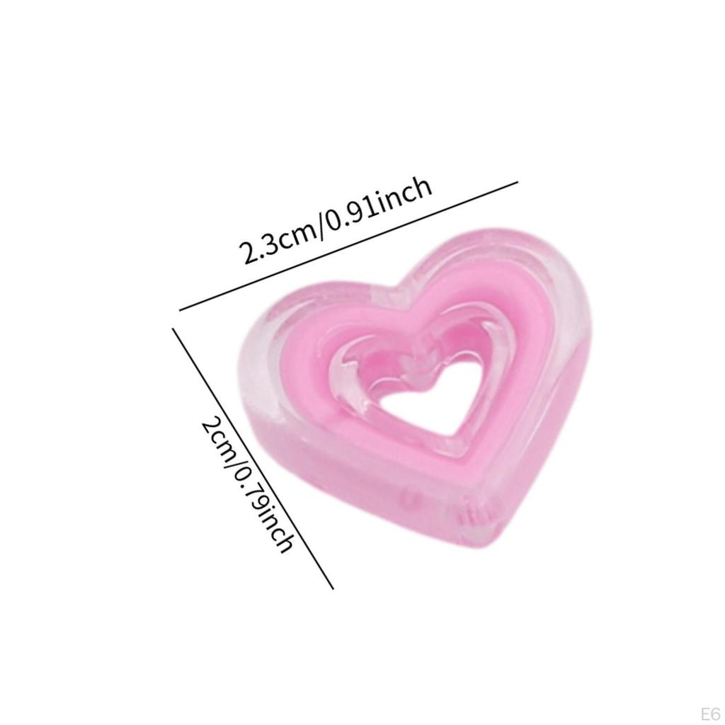 80 Acrylic Heart Beads for Craft Projects, Loose Spacer Jewelry