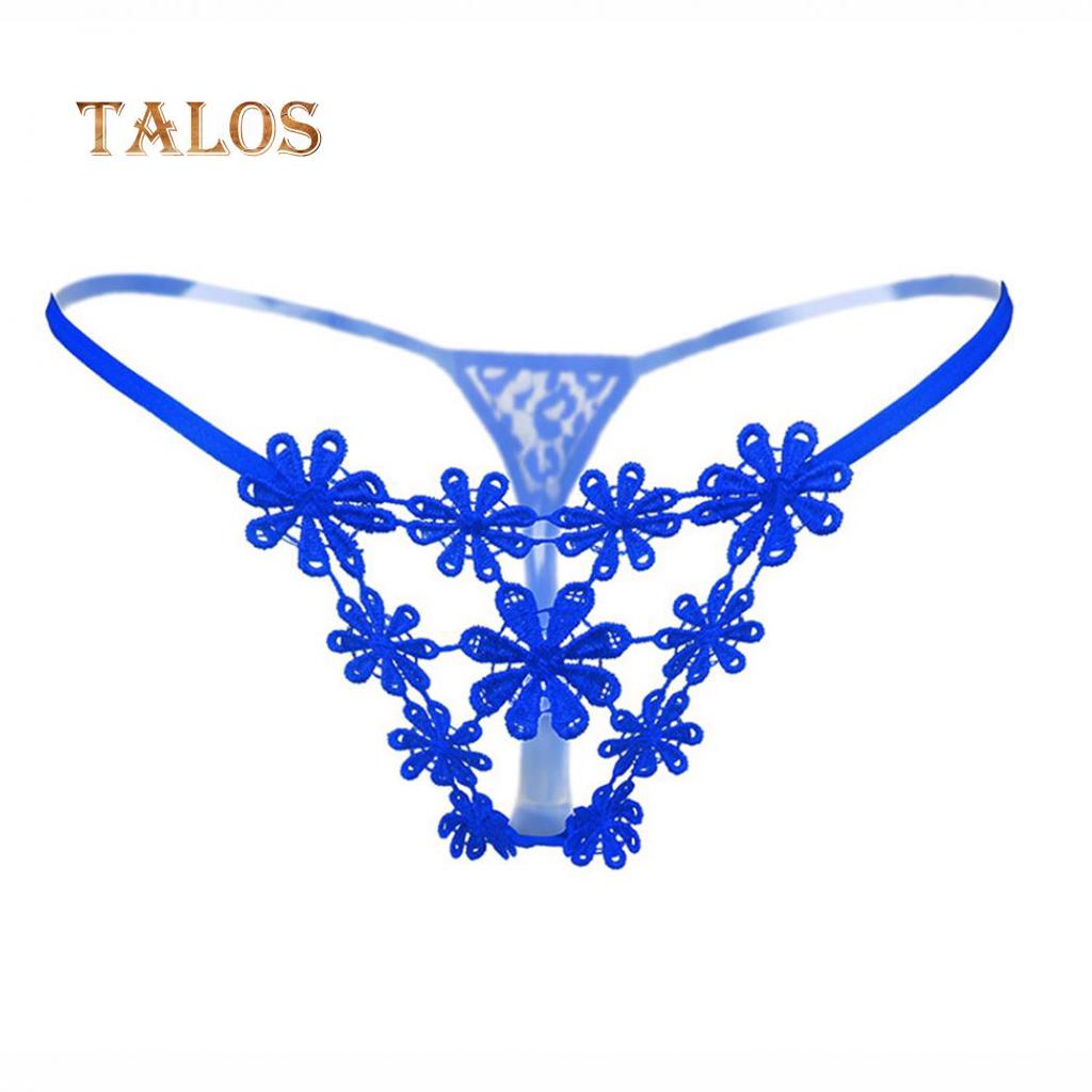 Sexy See Through Women Flower Pattern Hollow Design Low Rise Briefs Breathable Underwear T-back Gift