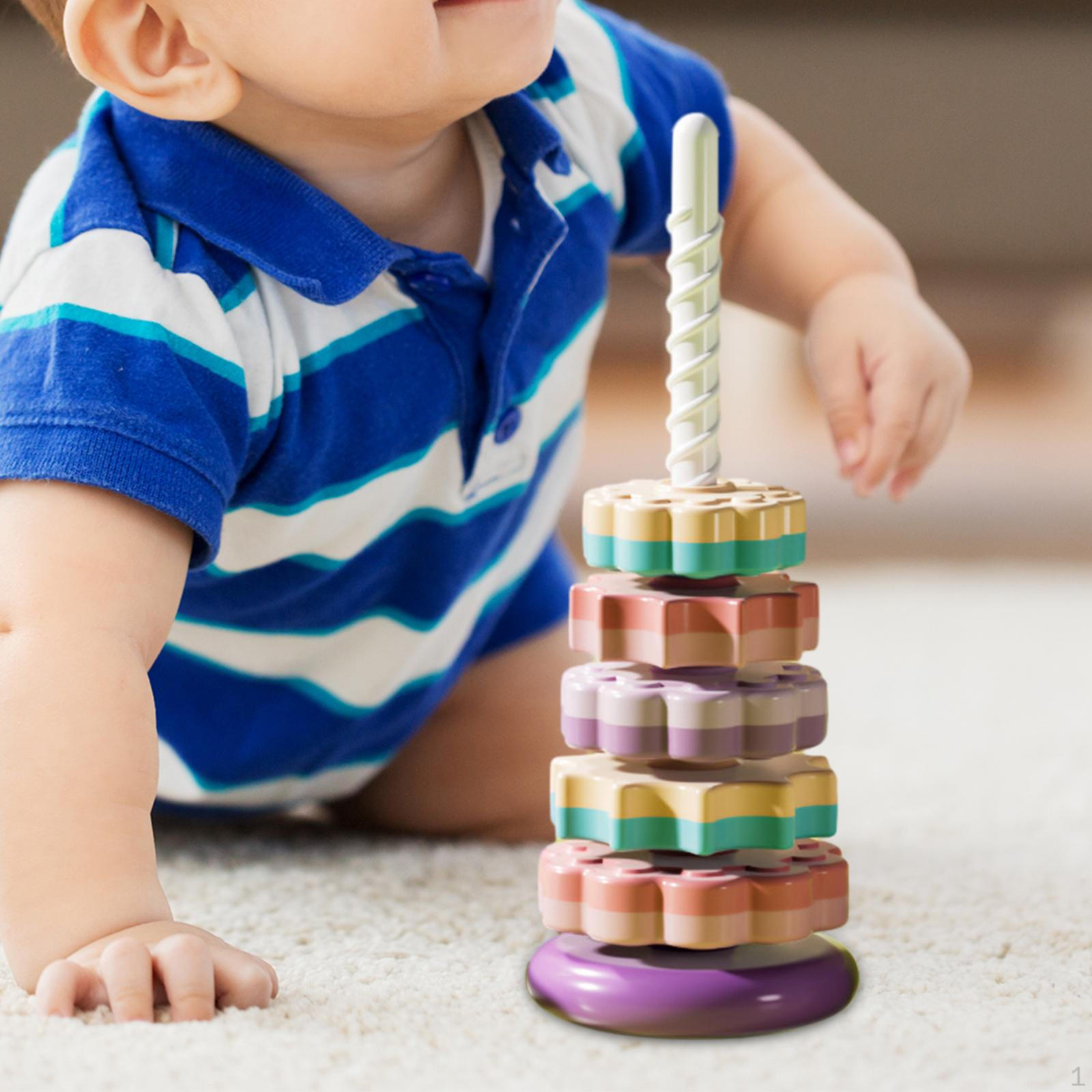 

Baby Stack Toy Montessori Toys for Babies Birthday Gift 5 layers and violet