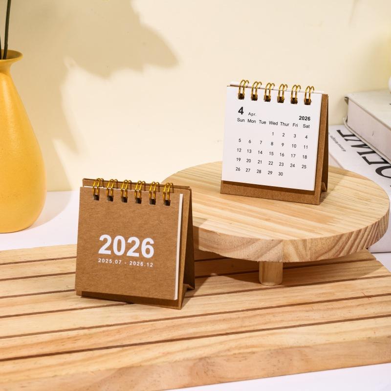 English 2026 2026 Mini Simple Small Desk Calendar Pocket Portable Daily Memo Calendar Planner Desktop Decor Office Stationery