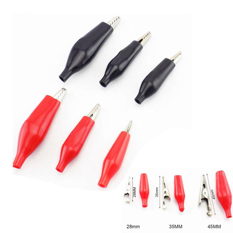 4pcs Metal Metal Alligator Clip Crocodile Electrical Clamp Testing Probe with Plastic Boot Car Auto Battery